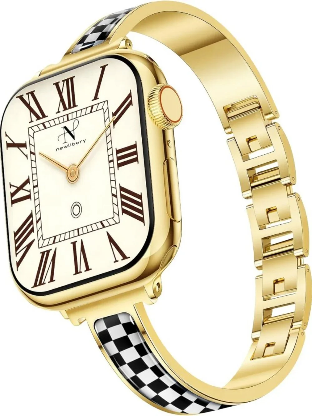 Stylish Gold Slim Watch Bands for Women - Adjustable Thin Metal Strap for Apple
